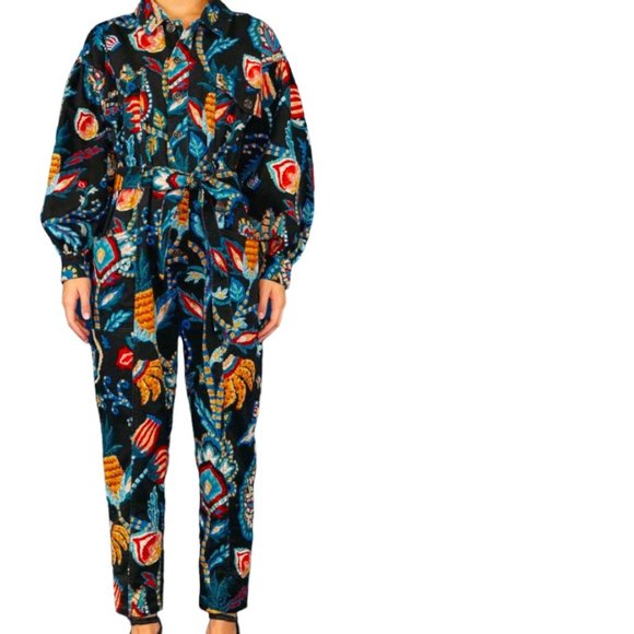 FARM Rio Black Sunset Tapestry Jumpsuit